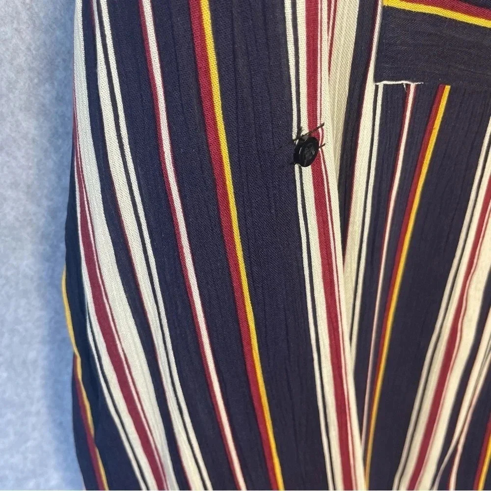 Andree by Unit Western Cowgirl Embroidered Striped Pop Over Henley Top - Picture 4 of 6